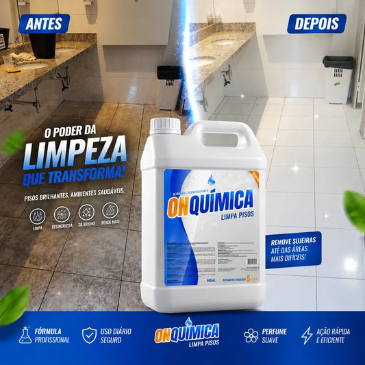 Limpa Pisos On Química - Remove Encardido Manchas de Porcelanato Cerâmica Pedras