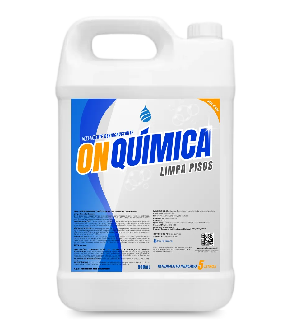 Limpa Pisos On Química - Remove Encardido Manchas de Porcelanato Cerâmica Pedras