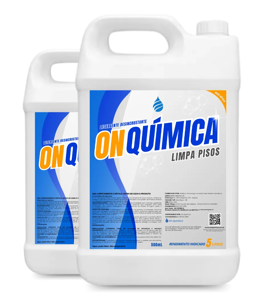 Limpa Pisos On Química - Remove Encardido Manchas de Porcelanato Cerâmica Pedras