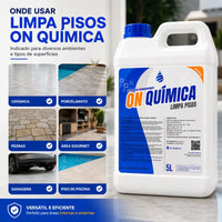 Limpa Pisos On Química – Remova encardido, ferrugem, gordura e sujeiras difíceis do seu piso.