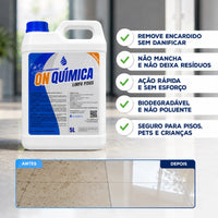 Limpa Pisos On Química – Remova encardido, ferrugem, gordura e sujeiras difíceis do seu piso.
